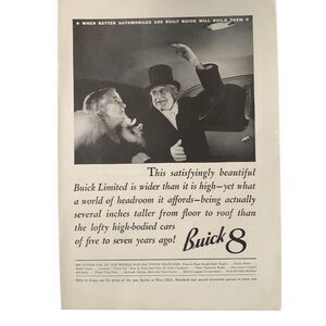 Vintage 1936 Buick Wider Than High Buick 8 Ad Advertisement